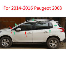 For 2014-2016 Peugeot 2008 High-quality stainless steel Strips Car Window Trim Decoration Accessories Car styling  16pcs 2024 - buy cheap