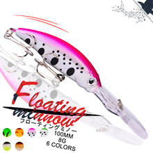 Señuelo de Pesca con ojos 3D, cebo duro flotante biónico Wobbler Artificial, aparejos de Pesca Isca, Minnow, 100MM, 8G, 1 ud. 2024 - compra barato
