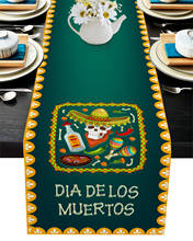 Mexican Festival Food Skull Table Runner Home Kitchen Dining Table Decor Tablecloth and Placemats Wedding Table Decor 2024 - buy cheap