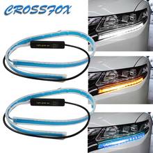 Pisca-pisca led drl para carros, barra de led drl para seta âmbar e pisca-pisca lateral do freio, acessórios 2024 - compre barato