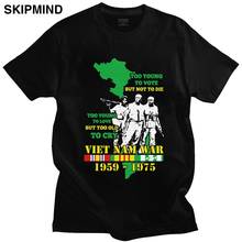 Veteran Vietnam War Men T Shirt Pre-shrunk Cotton Too Young To Vote But Not Die Tee Round Collar Short-Sleeve Fashion T-shirt 2024 - buy cheap