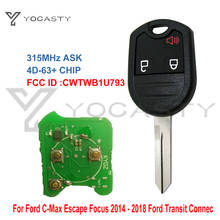 Yoscasty-llave de coche CWTWB1U793 3btn, mando a distancia, 315MHZ, para Ford c-max, Escape, Focus, Fiesta, Transit, Connect 2005-2018, con Chip 4D63 2024 - compra barato