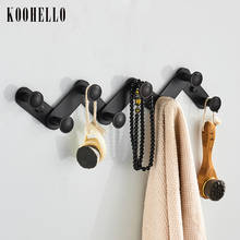 Foldable Robe Hook Black Bathroom Hooks Metal Coat Hooks Wall Hook Door Hanger Clothes Robe Hook Holder Hat Rack Multi-function 2024 - buy cheap