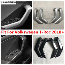 Matte / Carbon Fiber Interior For Volkswagen T-Roc T Roc 2018 - 2021 Inner Armrest Handle Pull Frame Cover Kit Trim Accessories 2024 - buy cheap