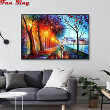 5D Diy Diamond Painting Cross stitch kits City Night View Rainy night Crystal Needlework Full Square Diamond Embroidery Mosaic 2024 - buy cheap