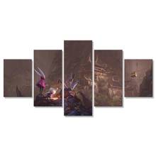 Hollow Knight Home Decorative Printed Paintings 5 Panel Pictures Wall Art Modular Canvas Poster Modern Living Room 2024 - buy cheap