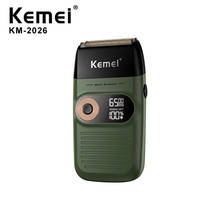 Kemei KM-2026 Электрическая аккумуляторная бритва с двойным лезвием с возвратно-поступательным движением бритвенный станок Перезаряжаемые мужские электро бритвы 2024 - купить недорого