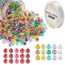 Pandahall 1 Box 8mm Mixed Color Environmental Transparent Poly Styrene Acrylic Beads Spacer Beads for Jewelry Making Hole: 1.5mm 2024 - buy cheap