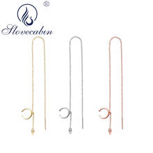 Slovecabin-pendientes de plata de ley 925 con forma de cadena para mujer, aretes colgantes, joyería de moda, 2021 2024 - compra barato