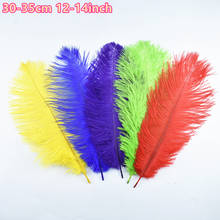 Plumas de avestruz de colores para manualidades, decoración para costura, 30-35cm, 12-14 pulgadas, 10 unids/lote 2024 - compra barato