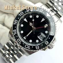 BLIGER 40mm men's top luxury sterile mechanical watch ceramic bezel sapphire glass black dial date men's GMT automatic watch 2024 - buy cheap