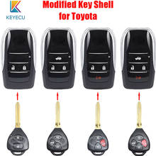 Keyecu tampa da chave de carro 2/3/4 botões, modificado, dobrável, remoto, camry corolla rav4 hilu 2024 - compre barato