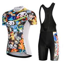 Mieyco-Conjunto de ropa de Ciclismo para mujer, Maillot de Panda, camiseta de manga corta para bicicleta de carretera, Verano 2024 - compra barato