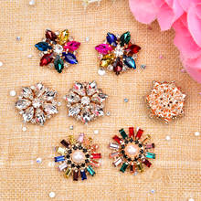 10Pcs  Embellishments Button Color Crystal Rhinestone 30Mm Charm For Flower Center  Bags Coat Shawl Buckle Decorative Brooch 2024 - buy cheap