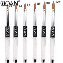 BQAN #2#4#6#8#10#12 Kolinsky Nail Brush Black Rhinestone Handle Pure Kolinsky Sable Acrylic Nails Oval Brush Acrylic Nail Brush 2024 - buy cheap