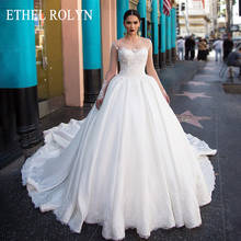 ETHEL ROLYN Ball Gown Wedding Dress 2022 Long Sleeve SatinPrincess Bride Dresses Beading Lace Appliques Cathedral Bridal Gowns 2024 - buy cheap