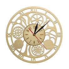 Steampunk Gear Clock Mechanism Gears Design Cogwheel Vintage Wooden Wall Clock Home Interior Wall Decor Wood Art 2024 - buy cheap