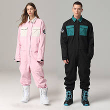 Лыжный костюм для мужчин и женщин, лыжный комбинезон, Женская лыжная куртка и брюки, мужской зимний теплый водонепроницаемый ветрозащитный лыжный костюм для сноуборда 2024 - купить недорого