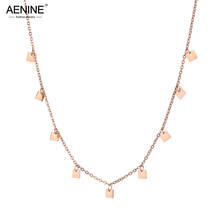 AENINE-gargantilla de acero inoxidable de 9 piezas para mujer, collar de oro rosa, joyería AN18274 2024 - compra barato