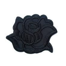 Black Rose (Size:6x7cm)DIY Badge Patch Embroidered Applique Sewing Clothes Stickers Garment Apparel Accessories Badges 2024 - buy cheap