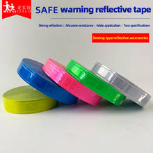 2.5CM*50 Meter High visibility Fluorescent PVC Stripe Night Reflective Safety Warning tape reflective material piping 2024 - buy cheap