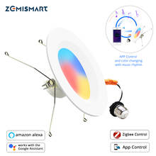 Zemismart-luz descendente inteligente Tuya Zigbee 3,0, foco empotrable de techo RGBCW, 6 pulgadas, EE. UU., E27, Smartthings, Alexa, Google Home, Panel de luz 2024 - compra barato