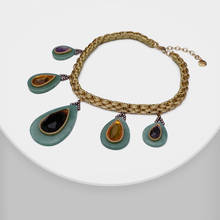 XL09596-i40 бутик Amorita простое и элегантное ожерелье из натурального камня в форме капли 2024 - купить недорого