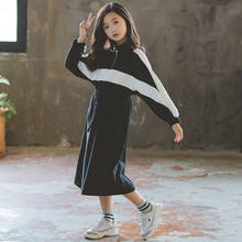 Vestido de otoño para niñas, sudadera de manga larga con retazos de dos colores, informal, ocio, novedad de 2019, #5309 2024 - compra barato