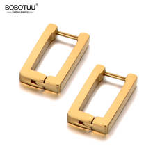 BOBOTUU Fashion Titanium Stainless Steel Simple Hoop Earrings Bohemia Geometry Square Earrings Jewelry For Women Girls BE19325 2024 - buy cheap
