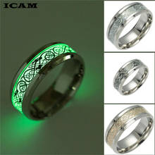 ICAM-Anillos luminosos de acero inoxidable Unisex, accesorios fluorescentes brillantes para hombres y mujeres, regalo 2024 - compra barato