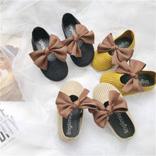 Toddler Shoes Bow Girl Princess Shoes  New Spring Autumn Fly Woven Bowknot Breathable Baby Kids Soft Bottom Grandma Shoes 2024 - buy cheap