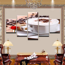 Modular Painting Canvas Wall Art Picture Home Decor 5 Pieces Coffee Bean Cup Spices For Living Room Modern HD Print Poster Frame 2024 - buy cheap