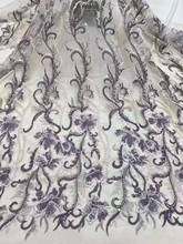 Alta qualidade contas totalmente artesanais bordado renda de tule malha francesa tecido africano para vestidos de noite costura vestidos de casamento 2024 - compre barato