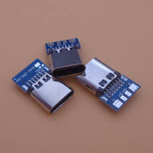 5pcs USB 3.1 Type C Connector 14 Pin Female Socket receptacle Through Holes PCB 180 Vertical Shield USB-C 2024 - buy cheap
