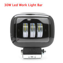 Barra de luz led redonda 6d para carro, 30w, 12v, combo de luz externa para offroad, farol de motocicleta, suv e caminhão 2024 - compre barato