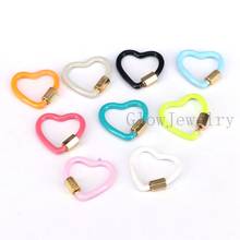 5PCS, Heart Enamel Clasps Findings, Polished Enamel Carabiner Screw Lock Hoop Clasps Charms for Jewelry making 2024 - buy cheap