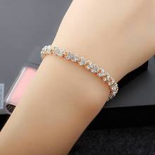 3 Colors Heart Women Bracelets Fashion Shiny Crystal Bracelets Gold Silver Color Bangles for Gifts Accessories Wholesale Price 2024 - compre barato