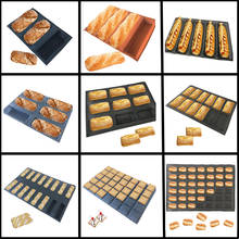 Силиконовая форма для хлеба из стекловолокна, различные длинные лопатки, хот-дог, багет Eclair, печенье, черная пористая форма, антипригарный инструмент для выпечки 2024 - купить недорого