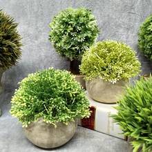 Grama artificial em vaso, bonsai, plantas verdes falsas em vaso, flor da mesa, ornamento para decoração de casamento para casa 2024 - compre barato