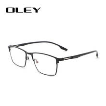 OLEY-gafas cuadradas clásicas graduadas, lentes ópticas de aleación de luz azul, para miopía e hipermetropía, Y7709 2024 - compra barato