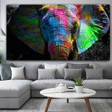Pinturas en lienzo de elefante colorido para pared, carteles e impresiones, arte de Graffiti, imágenes de animales africanos, decoración para sala de estar 2024 - compra barato