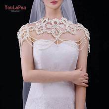 YouLaPan G09 Wedding Bolero Vintage Tassels Cloak Pearl Necklace Beads Wedding Jacket Shawl for Bride Wedding Party  Accessories 2024 - buy cheap