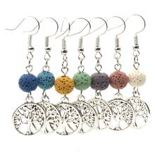 Tree of Life Dangle Charms Earrings Colorful 8mm Aromatherapy Lava Bead DIY Essential Oil Diffuser Earrings Matched  ACC Jewelry 2024 - buy cheap