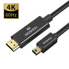 Mini cabo de exibição para hdmi, cabo compatível com 4k @ 60hz hd thunderbolt 2, conversor para macbook air 13, mini dp para hdmi compatível 2024 - compre barato