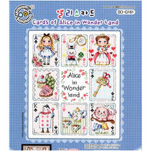 Amishop Gold Collection Counted Cross Stitch Kit Cards Of Alice In Wonder Land Playing Cards Poker Bunny SO G161 2024 - buy cheap