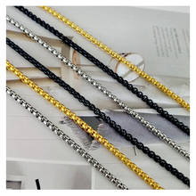 Men Stainless Steel Box Chain Necklace Gold/Black/Silver Color Punk Style Long Chain Unisex Hip Hop Necklace Jewelry Daily Wear 2024 - buy cheap