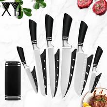 XYj 6Pcs Stainless Steel Kitchen Knives Set Japanese Cooking Knife Sharp Blade Chef Slicing Bread Santoku Utility Paring Knives 2024 - buy cheap