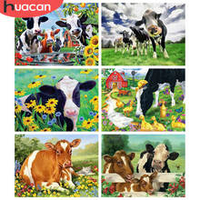 HUACAN 5d Diamond Painting Cow DIY Mosaic Cattle Full Square/Round Diamond Embroidery Animal Home Decor Craft Kit 2024 - buy cheap