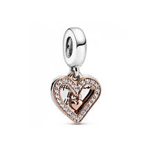  925 Sterling Slver Charms Fit Pandora  Bracelet Original Sparkling Freehand Heart Dangle Bead Charms Jewelry 2024 - buy cheap