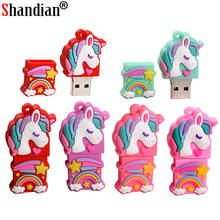 SHANDIAN Cartoon the new unicorn Pen Drive 16GB 4GB 64GB 32GB usb Flash Drive Pendrive Memory Stick u disk fashion gift 2024 - buy cheap